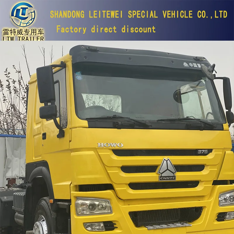 Sinotruck Rhd or LHD euro2  Diesel Engine 375HP Used HOWO sino cargo truck 6X4 Tractor Truck for sale