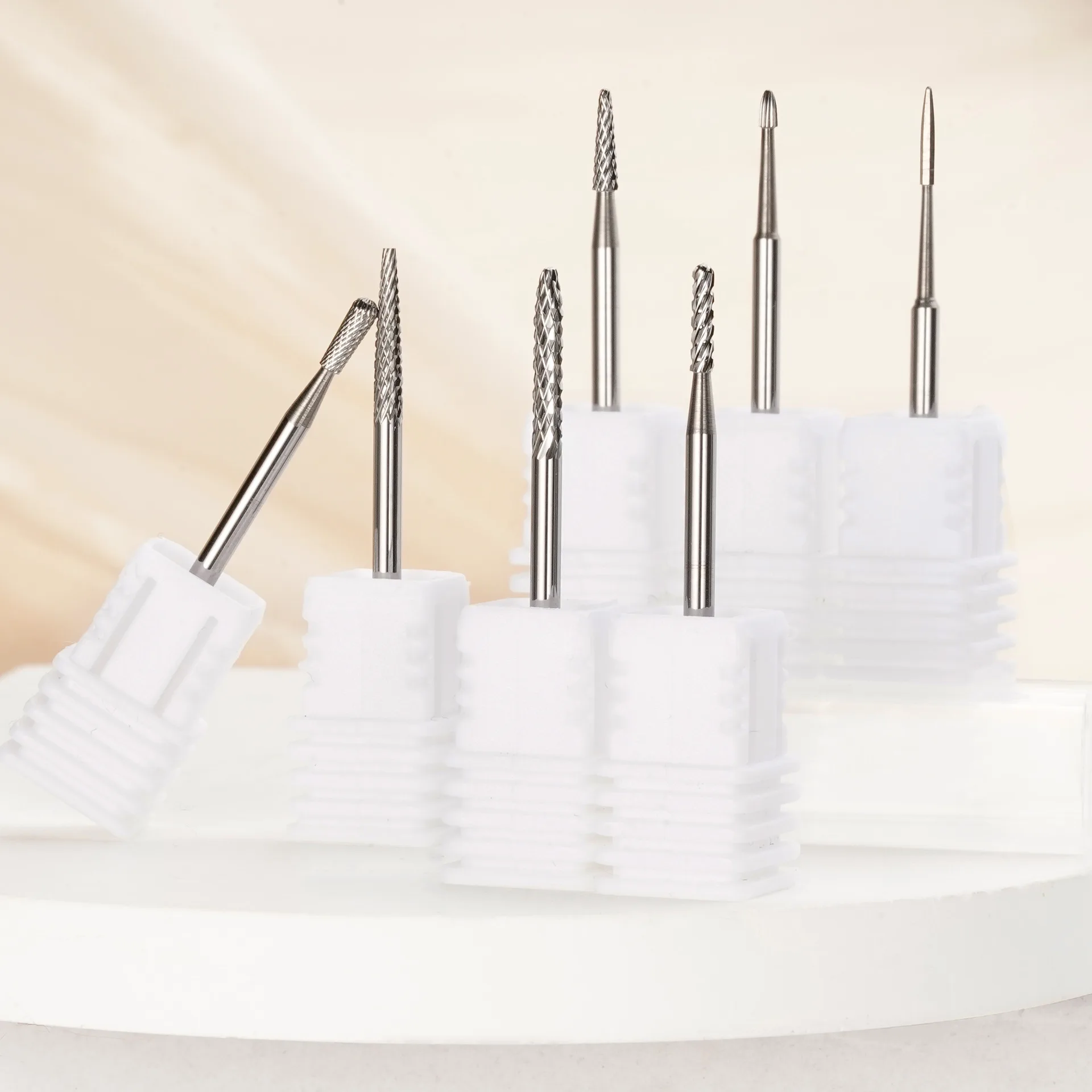 Nail File and Buffer Set Alloy Drill Bits for Small Pockets Tungsten Carbide Grinding Heads for Pre-Treatment