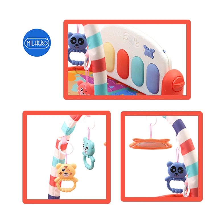 Hot selling baby toys custom baby activity gym musical piano keyboard play mat for baby