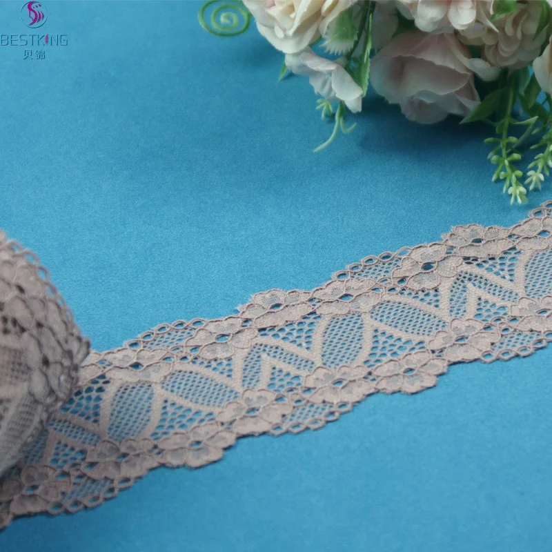 Новый дизайн, кружевная нейлоновая отделка из спандекса, недорогая высокоэластичная кружевная отделка для нижнего белья