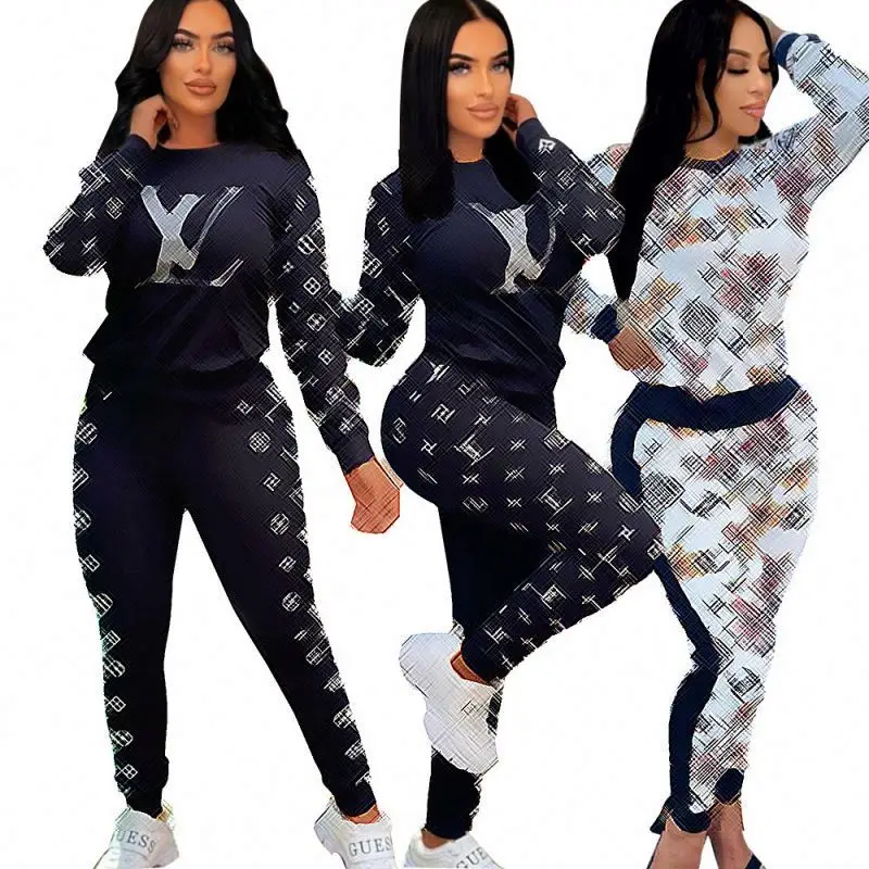 Fall Cotton two piece set new winter women clothes Casual sports suit 2024 designer 2 piece set for women