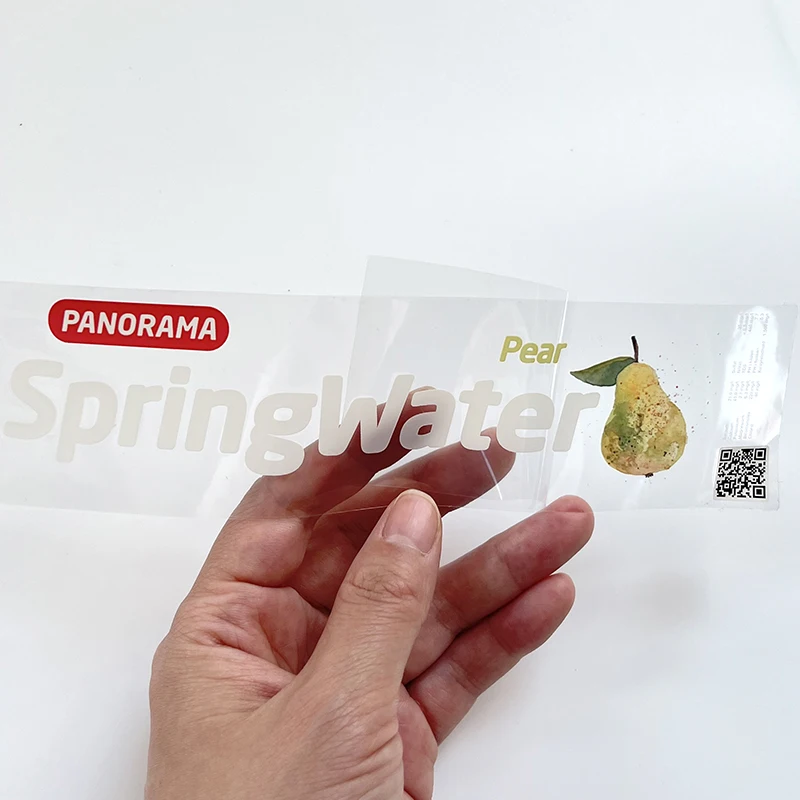Soda Liquid Glass Bottle Label Transparent logo Fruit Drinking Juice Clear Plastic Bottle Adhesive Packaging Label Sticker