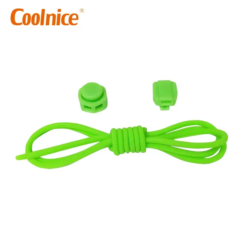 Update Easy Clean 120cm Green Silicone Brown Elastic Lazy Tieless lock Shoelace For Dance Shoes