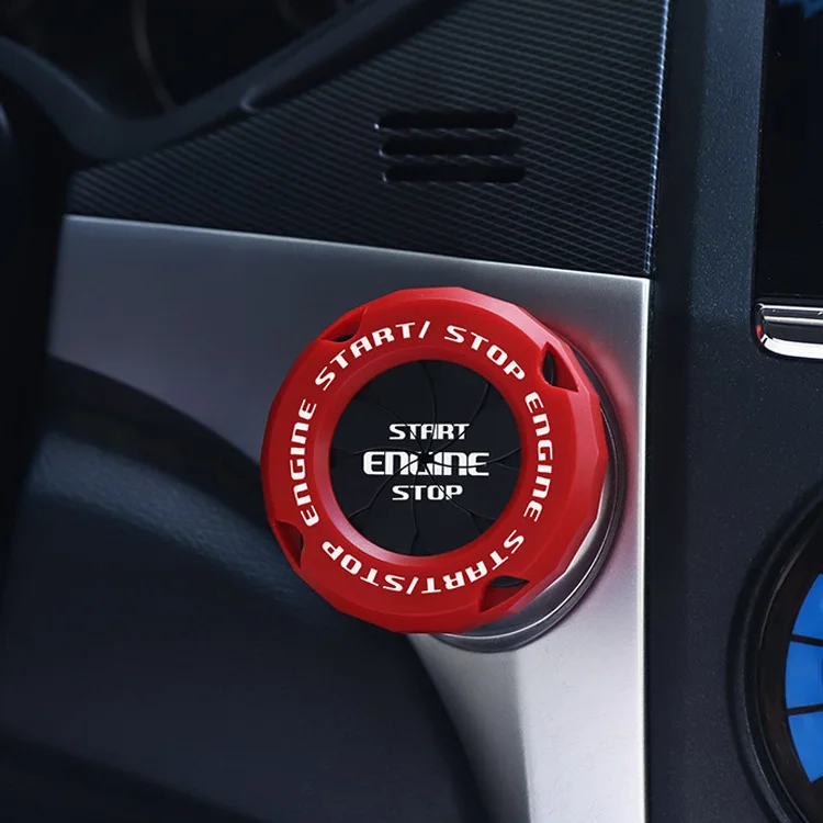 Car Engine Push to Start Stop Accessories Rotary Push Start Button Cover Auto Ignition Switch Cover