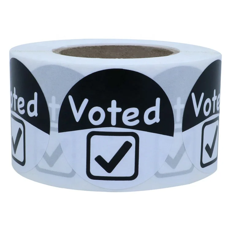 Hybsk I Voted Today with Red, White, black and Blue Circle Stickers 1.5 Inch Round 500 Labels Per Roll