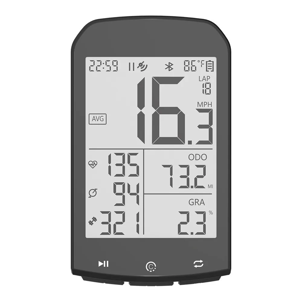 Multifunctional Bicycle GPS Computer with Luminous Waterproof Wireless Odometer and Heart Rate Monitor Digital Smart Type