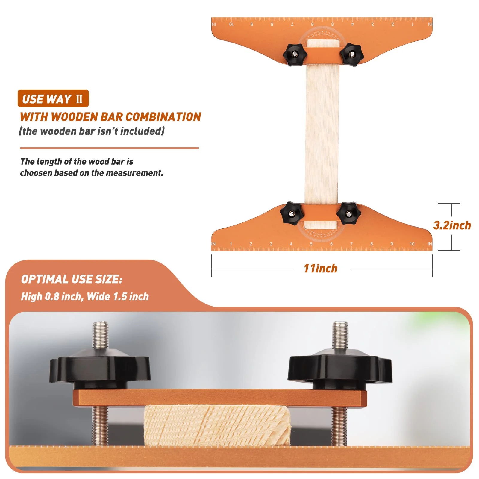 Adjustable Measurement Gauge for Stairs Risers Shelves Partition with Length Marking and Angle Stair Tread Template Tool