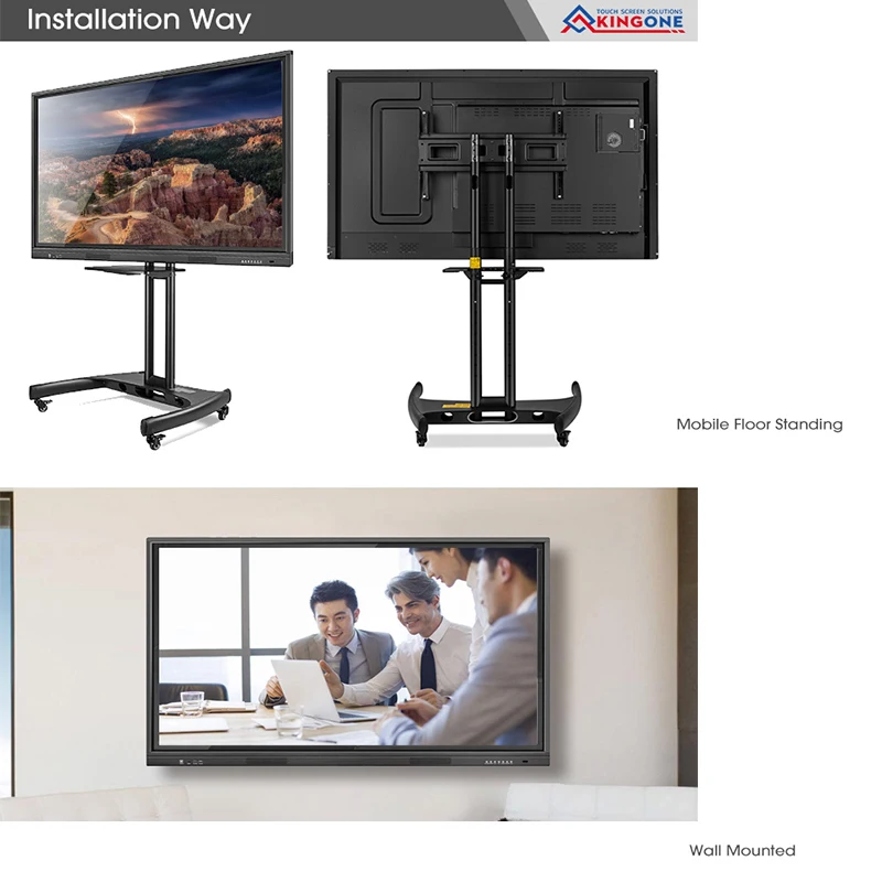 KINGONE OEM 65 дюймов 4K цифровая доска с мульти сенсорным экраном Интерактивная смарт-панель для классной встречи