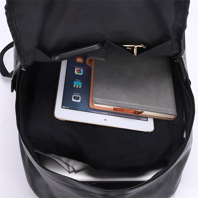 wholesale small black luxury laptop embossed leather backpack women girls