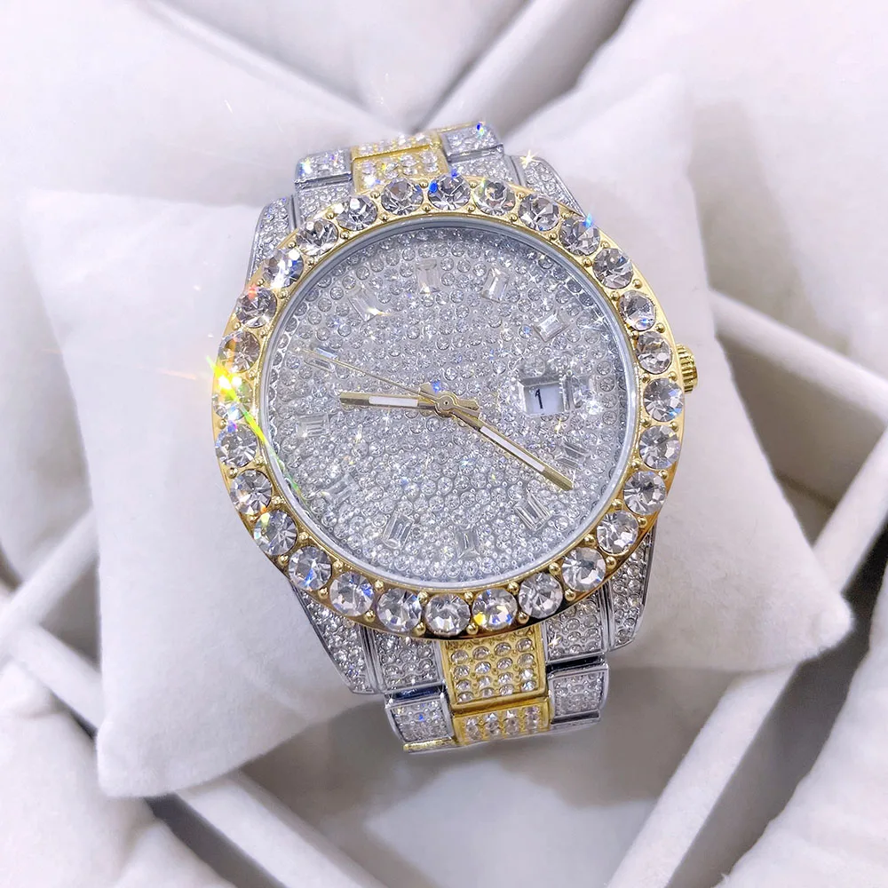 Aotu Drop Shipping Stainless Steel Luxury Wristwatches Hip Hop Watches for Men