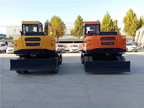 Jiahe Small Wheel Excavator With Wood Grabber JHW90 JHW70 Wheel Digger Digging Height 6900mm