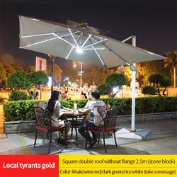 Large Parasol Cheap Beach umbrella With Led Light / Patio Sunshade Umbrella Garden Cantilever Umbrella For Outdoor