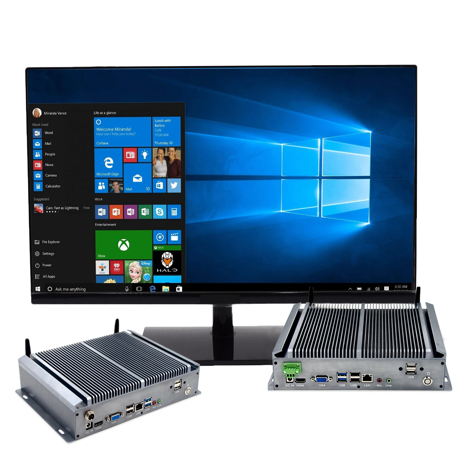 Дешевый мини-ПК J1900 четырехъядерный Barebone 12 В, промышленный мини-компьютер, хост Win 10, настольный промышленный безвентиляторный встроенный ПК J1900