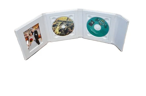 professional high quality wedding custom foil stamp logo leather CD DVD presentation gift case box