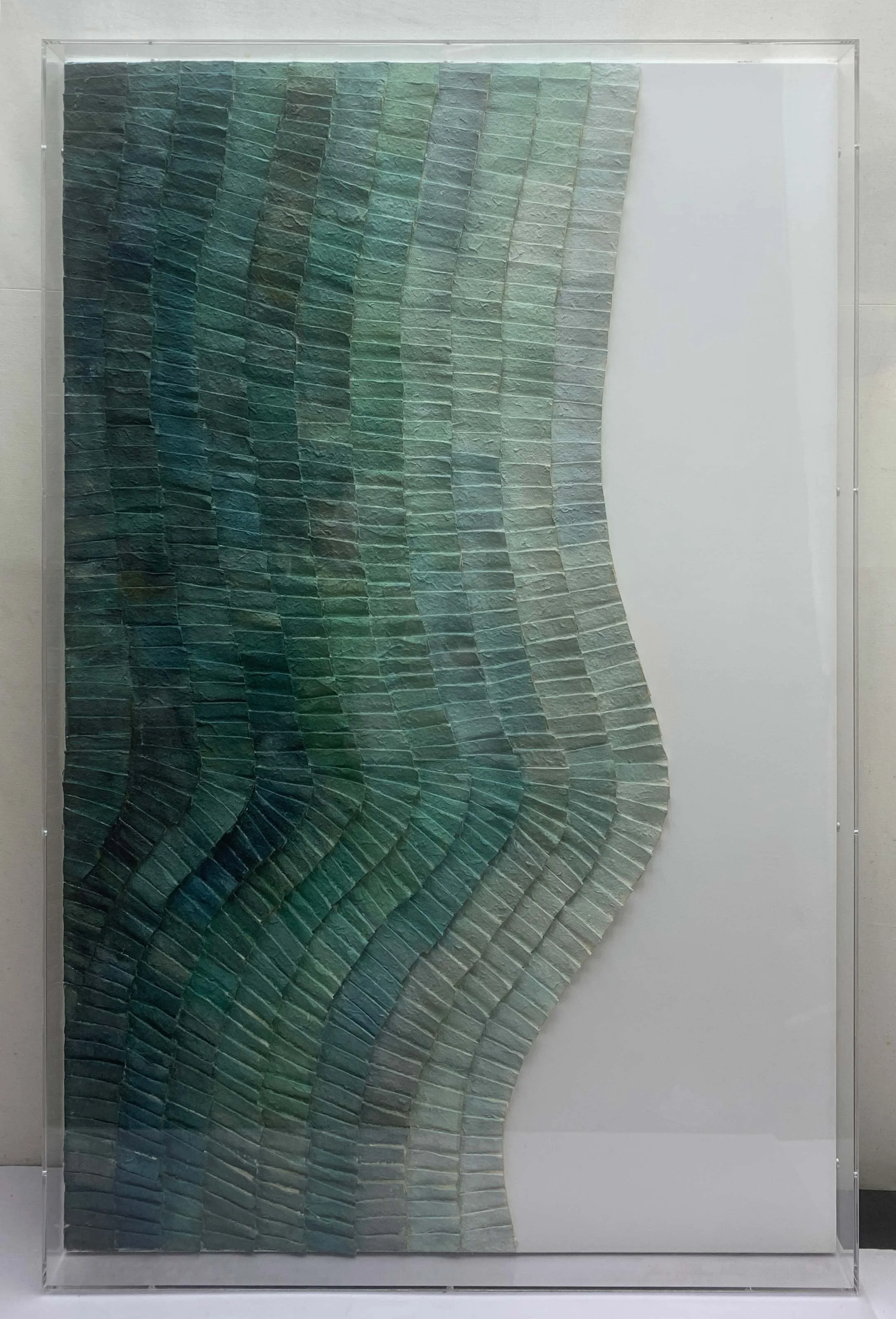 JZ Large 3D Wall Art With Acrylic Box Home Decor Mixed Media Art Artwork Handpainted Paper Sheet Abstract Painting