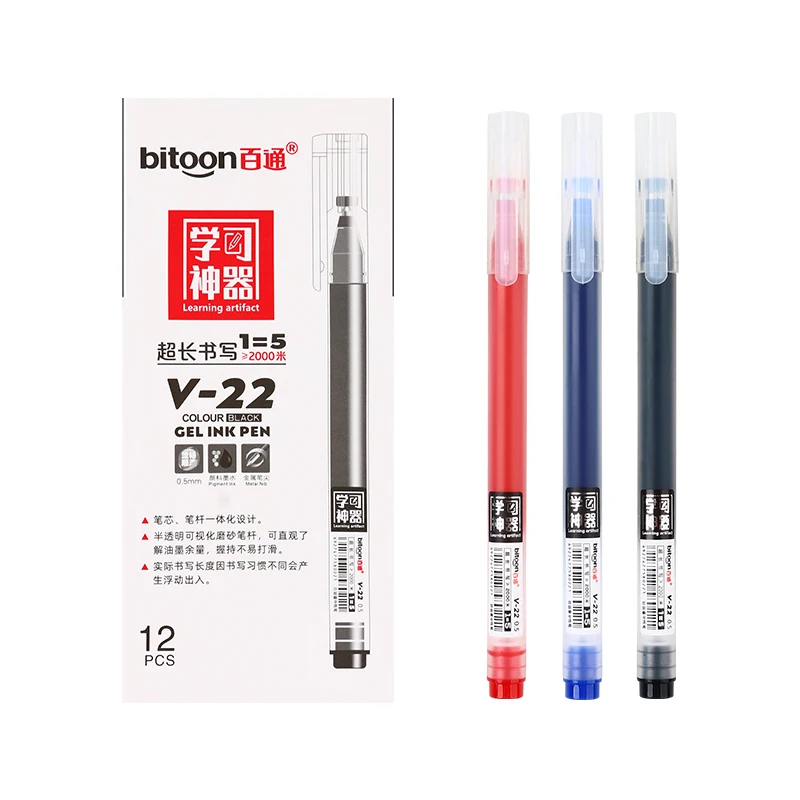Wholesale Large Capacity 0.5mm Gel Pen with Custom Logo School Supplies in Black Blue Red Colors Cheap Plastic Signature Pen