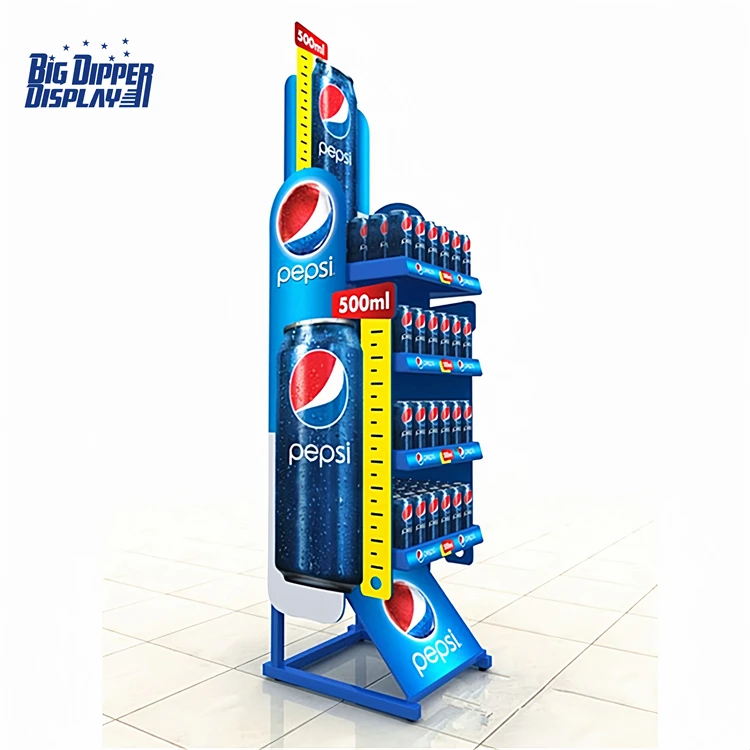 WB55 Creative Drink Retail Display Ideas Metal Wire Beverage Bottle Energy Rack