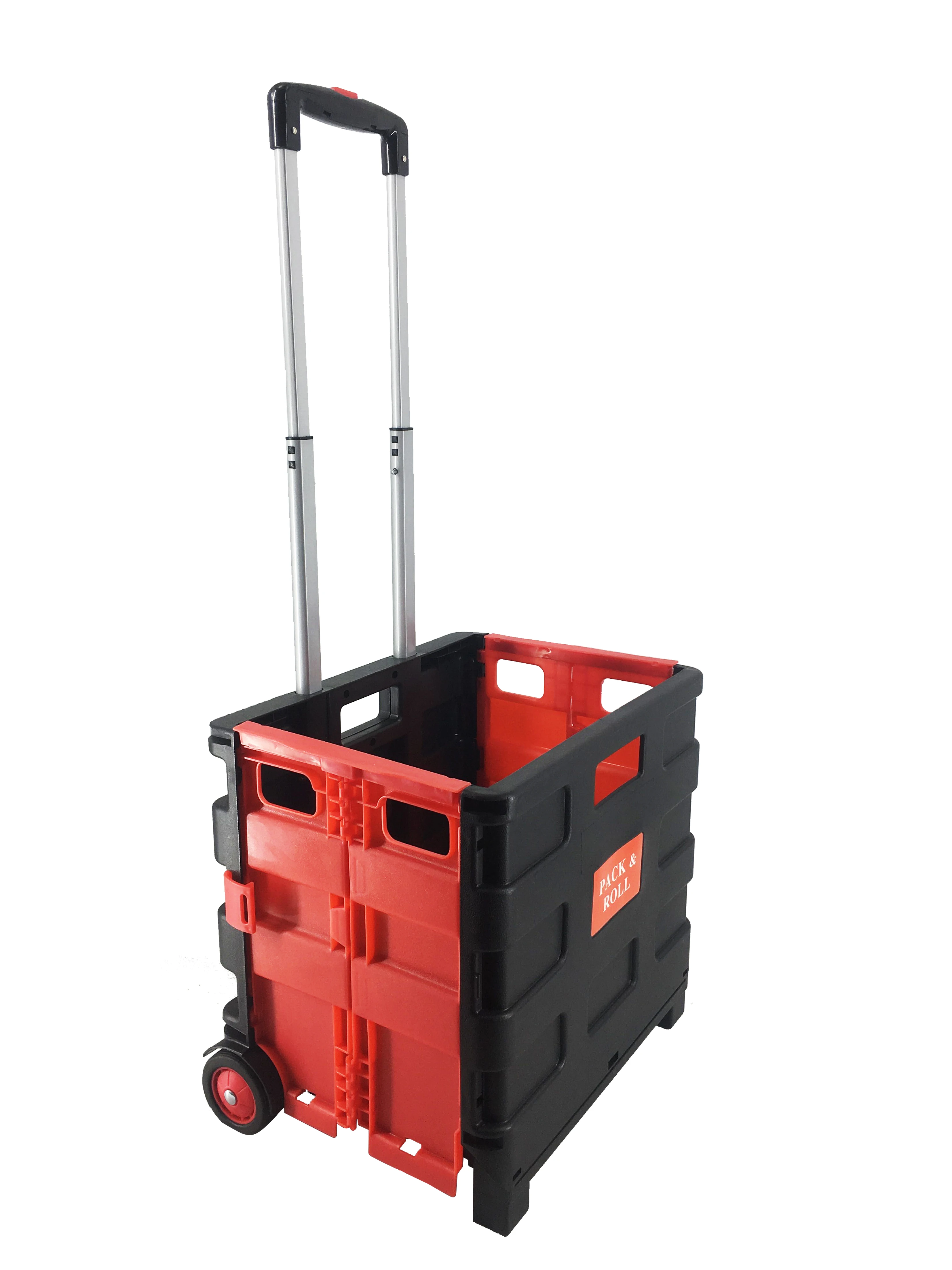 Popular Folding Trolley Plastic Shopping Go-Cart