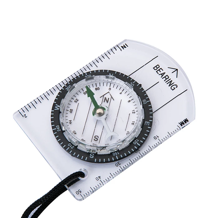 Adjustable Outdoor Portable Small Orienteering Multifunctional Map Scale Ruler Compass for Hiking Camping Survival