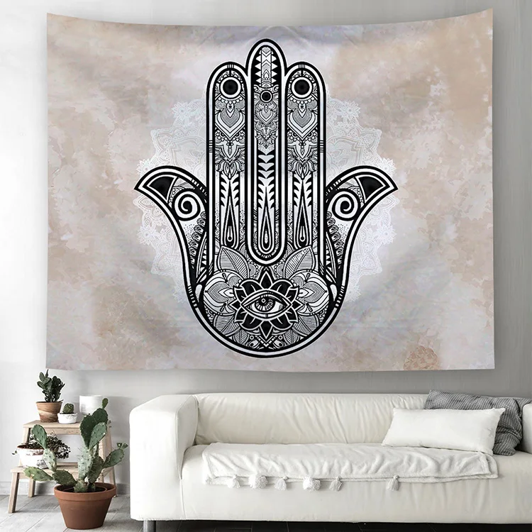 Indian Fatima Hamsa Hand Tapestry Hippie Hippy Wall Hanging Psychedelic Religious Tapestries
