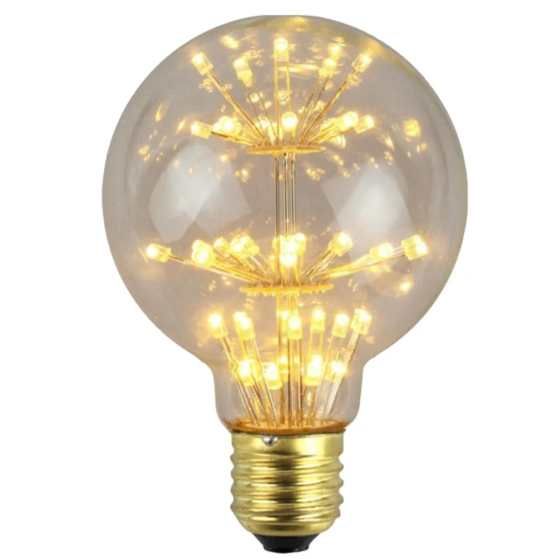 Bulb Firework Led Light Lamp G80 3W E27 2400K LED Firework Light Bulb