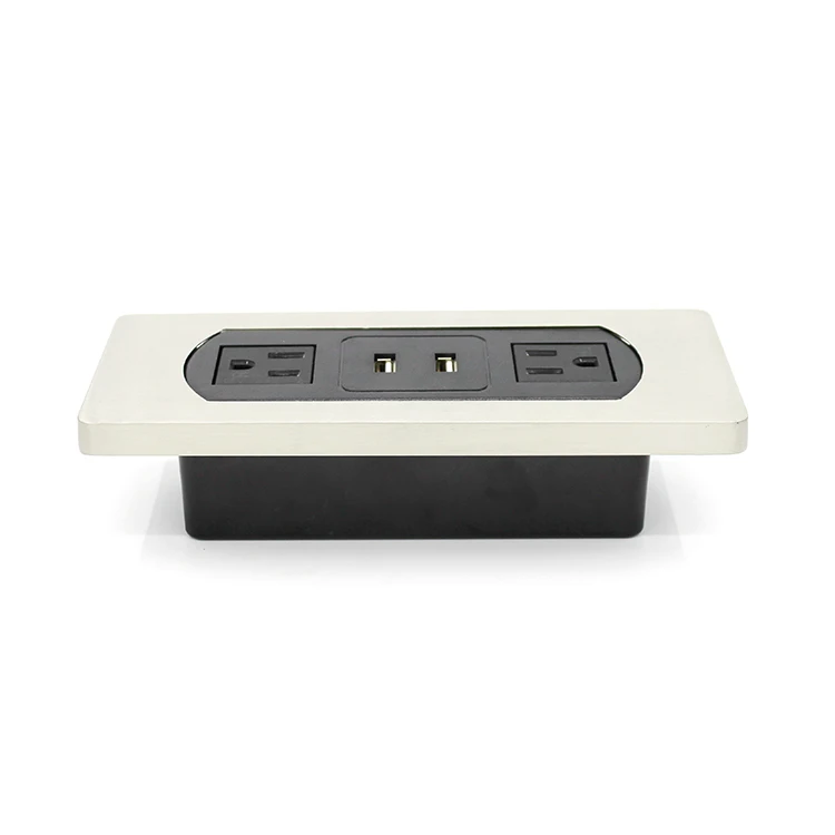BAYU US/CAN Panel Mounted TR power outlets strip sockets for table top desktop headboard furniture with USB charging ports