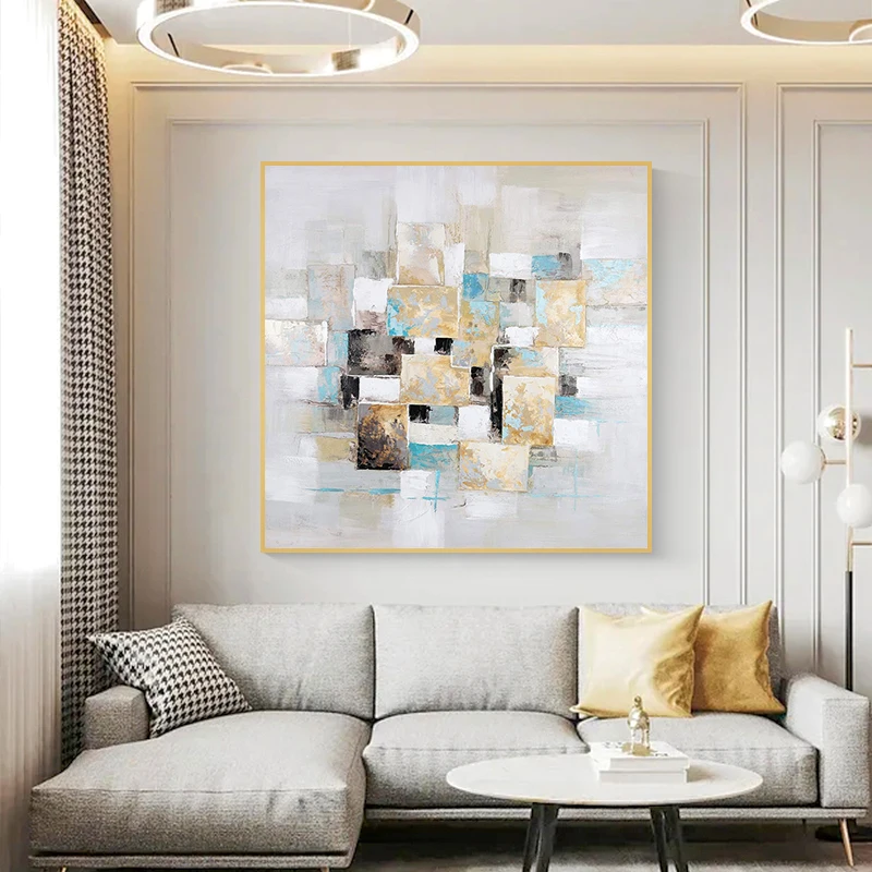 Custom modern luxury wall art picture hand painted abstract canvas oil painting handmade artwork for living room home decor