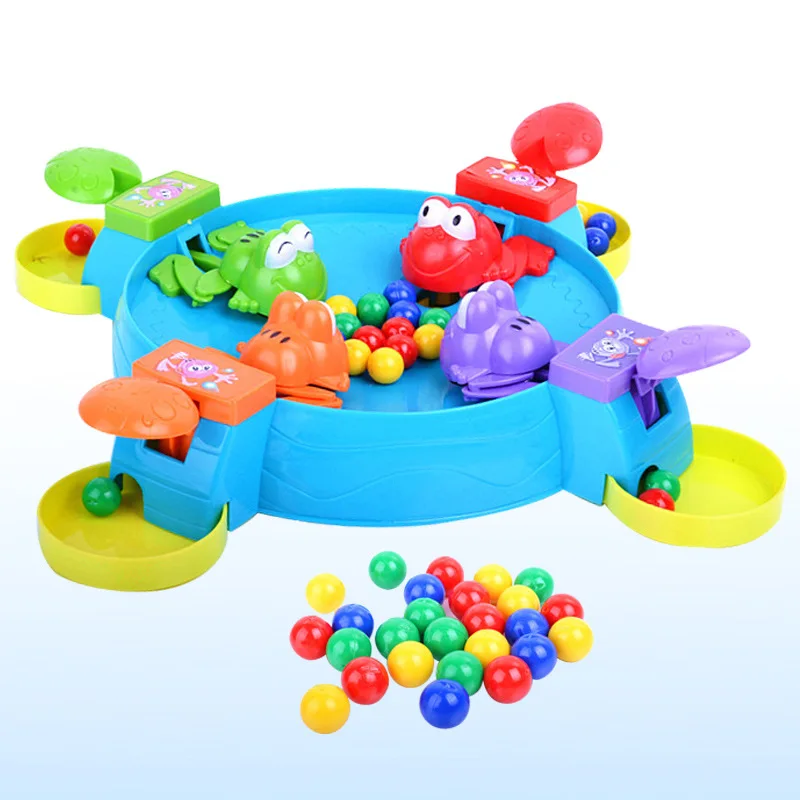 
Wholesale frog to eat ball toy table game 4 person frog to eat bean player marbles 