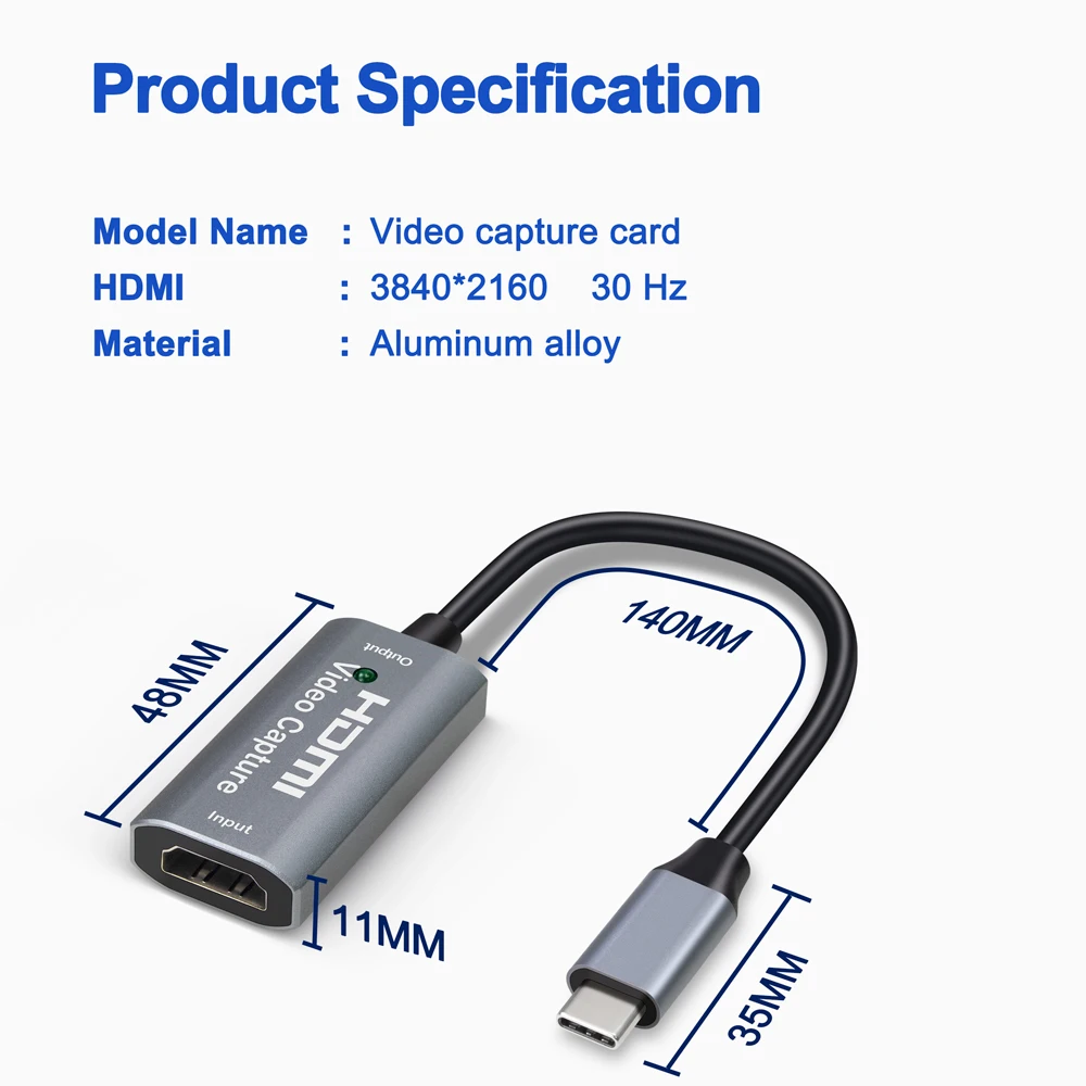 Doonjiey новая модель 4k hdmi к usb c Карта видеозахвата для игры запись потокового видео трансляции