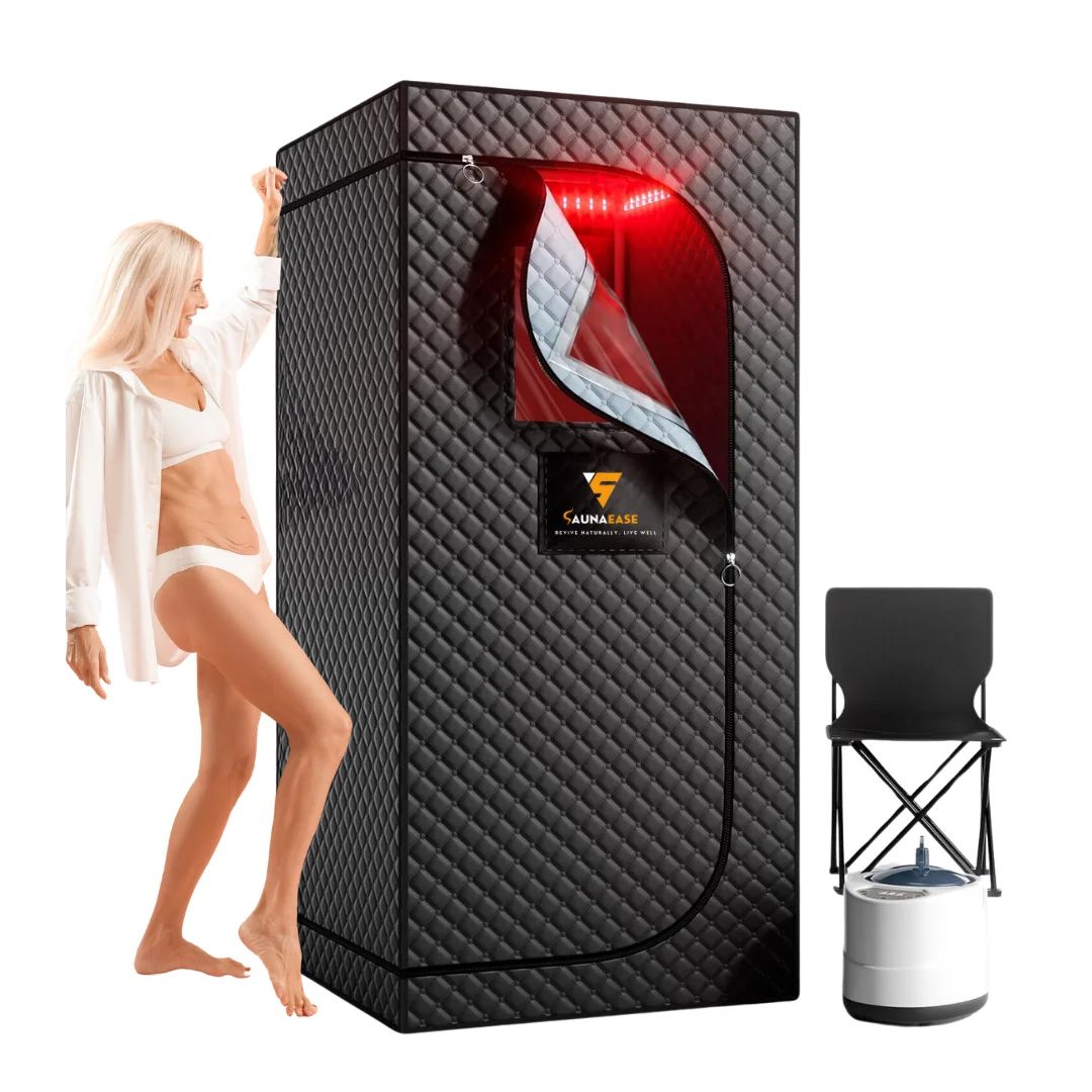 Foldable Personal Sauna Tent with Low Voltage Red Light for Body Recovery & Relaxation Ideal for Home Use