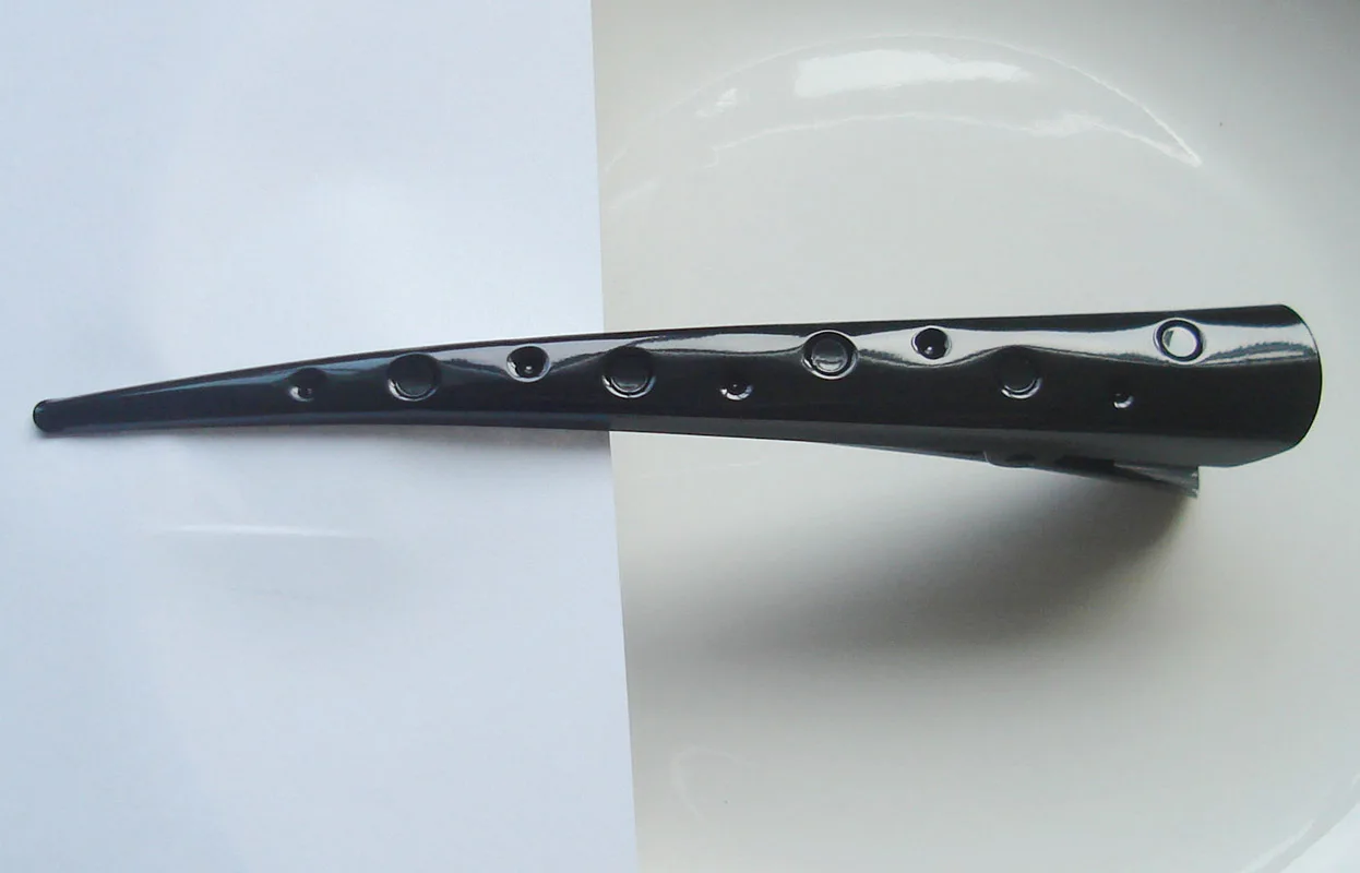 13cm Black Filigree Flower Metal Beak Clip Salon Hair Section Hairpins for Women Hairdressing Large Alligator Hair clip