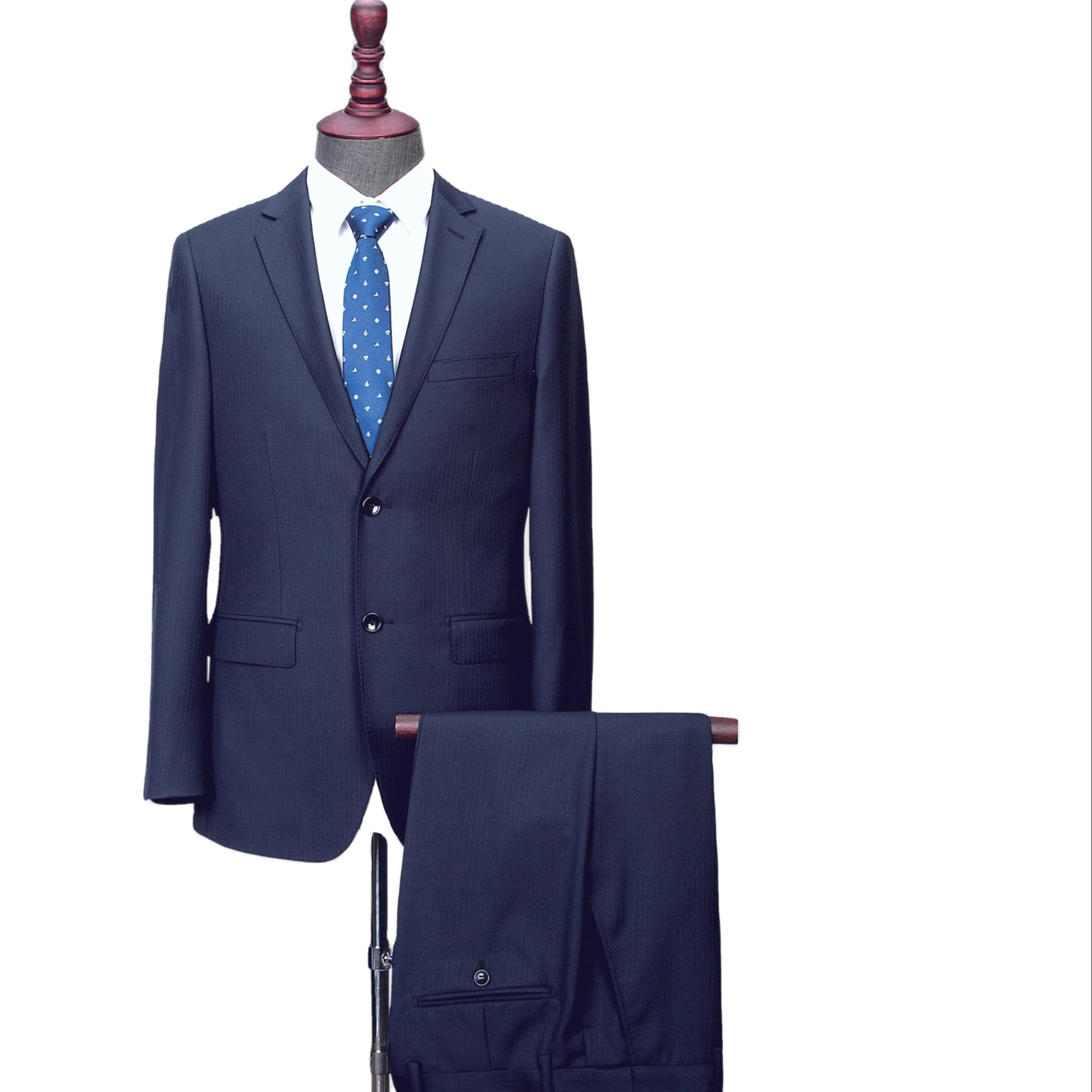 2021 new stylish mens slim fit stripe luxury business formal pants casual office trousers skinny formal suit set