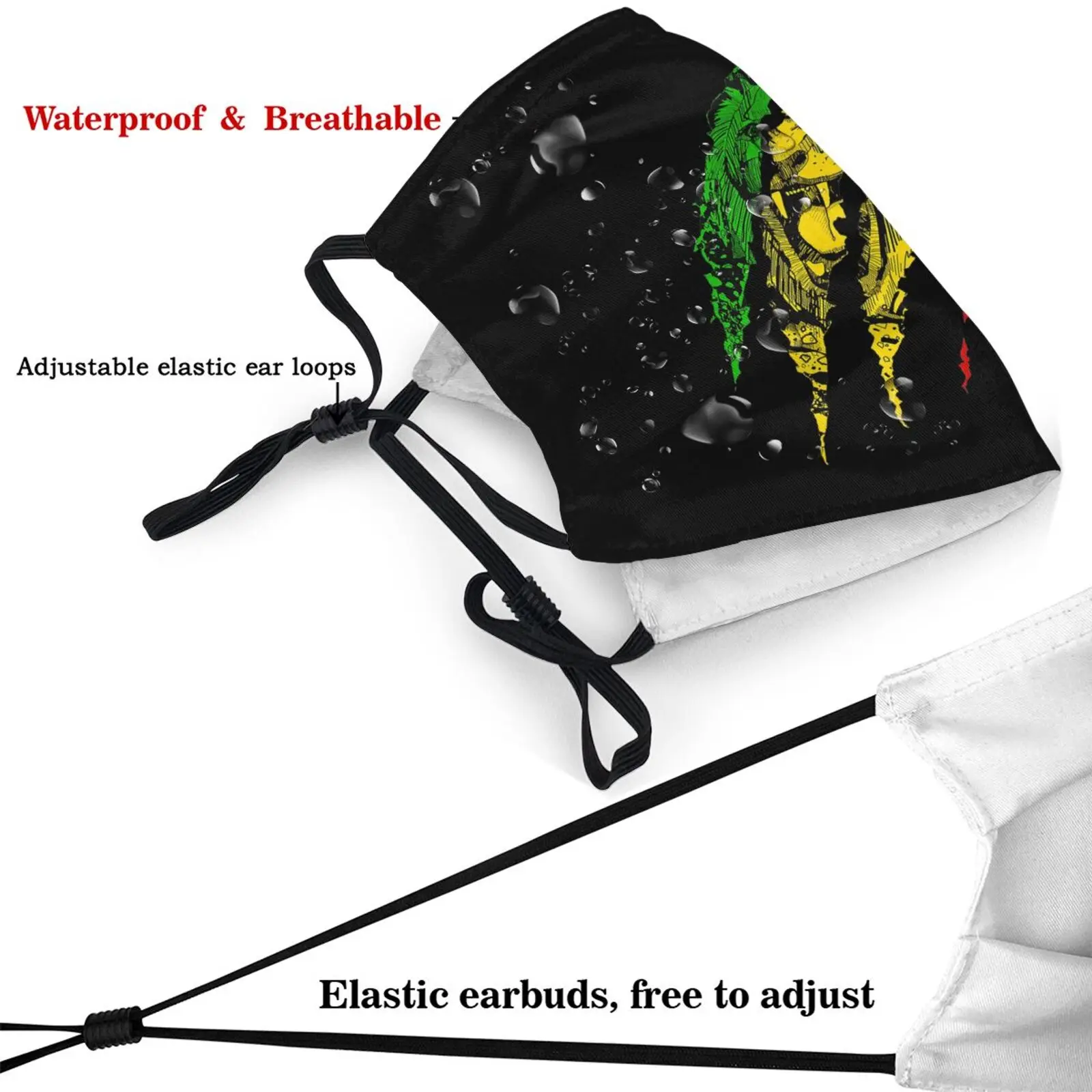 
Funny Warrior Lion Of Judah King Rasta Reggae Jamaica Roots Cool Kids Men Women facemask Cotton Strap Cloth Kids Brush Cartoon 