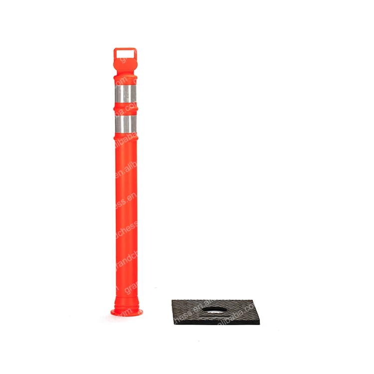 1250mm Flexible Traffic PE Plastic Reflective Road Delineator Post With Rubber Base