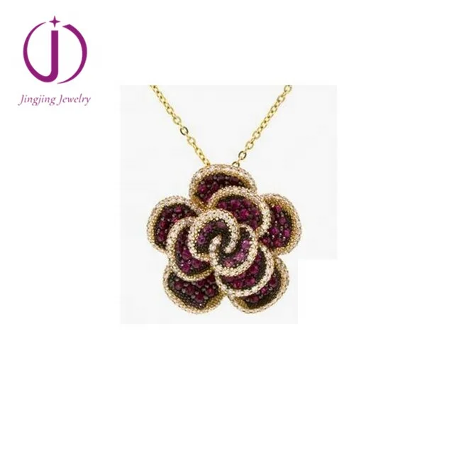 charms sterling silver 925 flower shape pendant necklace silver jewelry