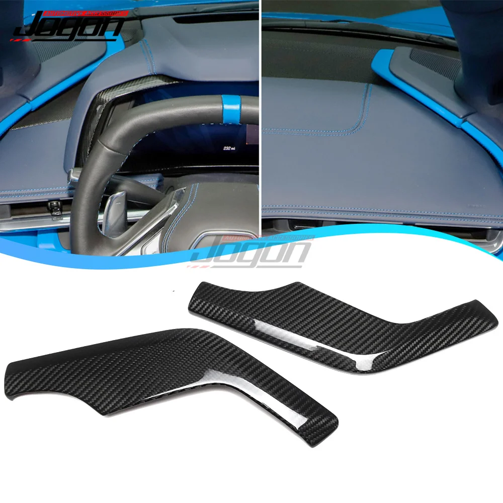 For Chevrolet Corvette C8 Stingray Convertible Coupe Z51 Z06 Main Dashboard Trim Left Right Speaker Cover Trim Pad Carbon Fiber