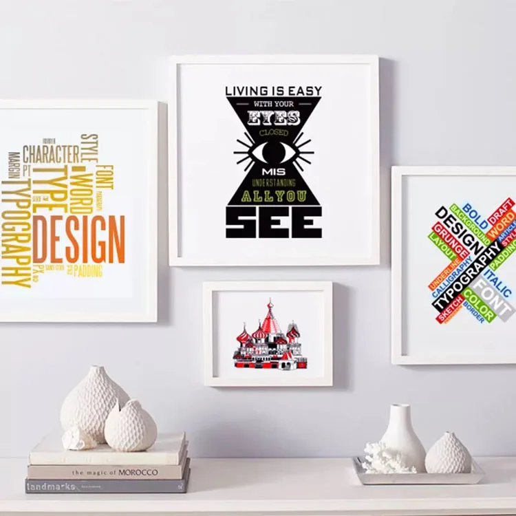 Picture Photo Frame 30X40 40X50 40X60 50X70 60X90 70X100 Home Decoration Rcuicheng Factory Sale Wall Glass PS Black and White