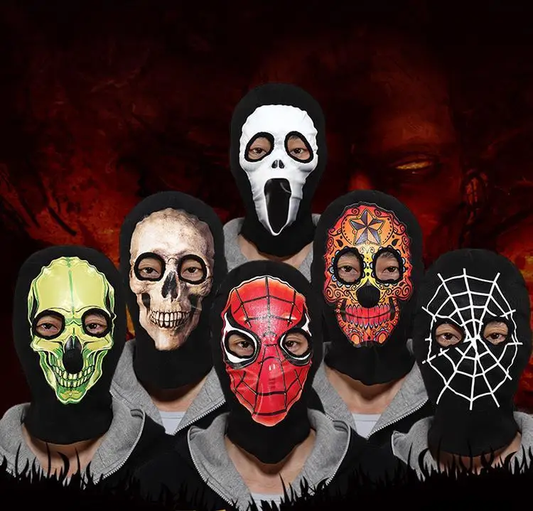 knitted Hat winter ghost  Balaclava unisex facemask  skull halloween head wear balaclava for halloween