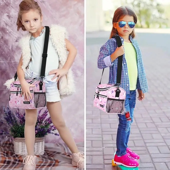 Custom print logo insulated recycled zipper sublimation blank neoprene lunch tote bag with strap for school kid men women