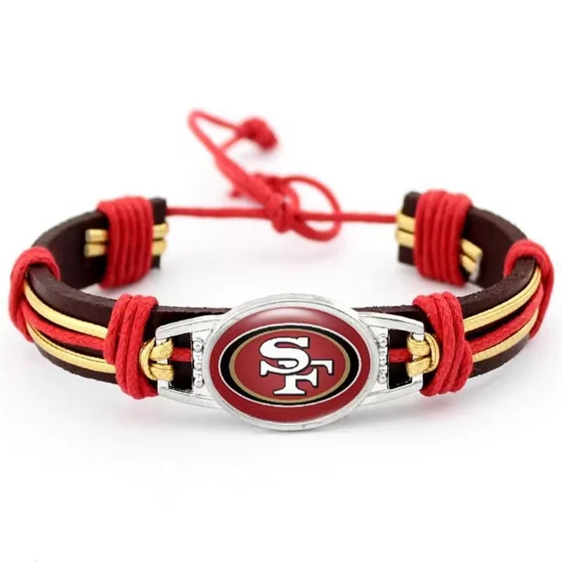 32 American trendy fast moving NFL football team bracelet  accessories for men and women