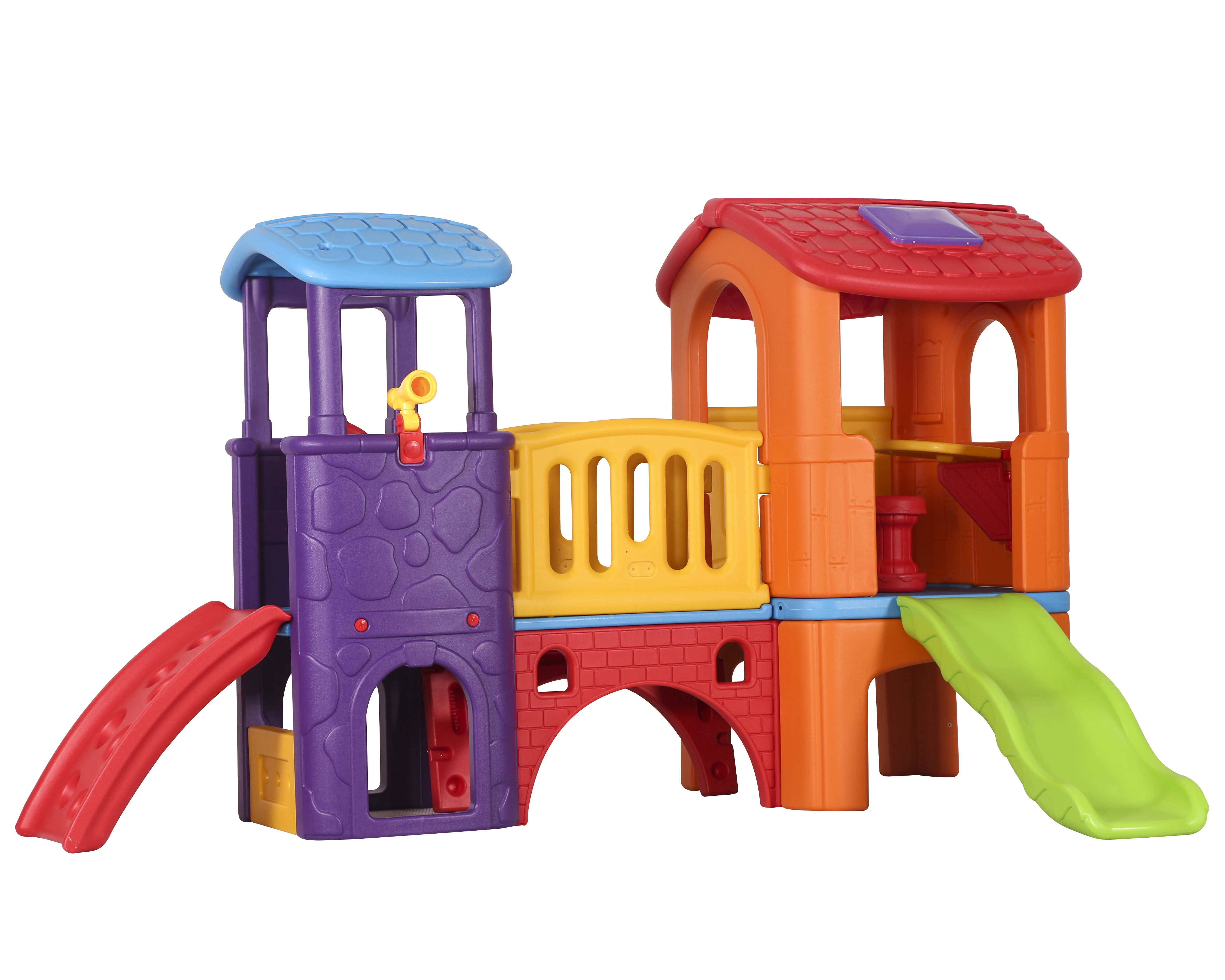 indoor and outdoor plastic combination playground kids playhouse with slide