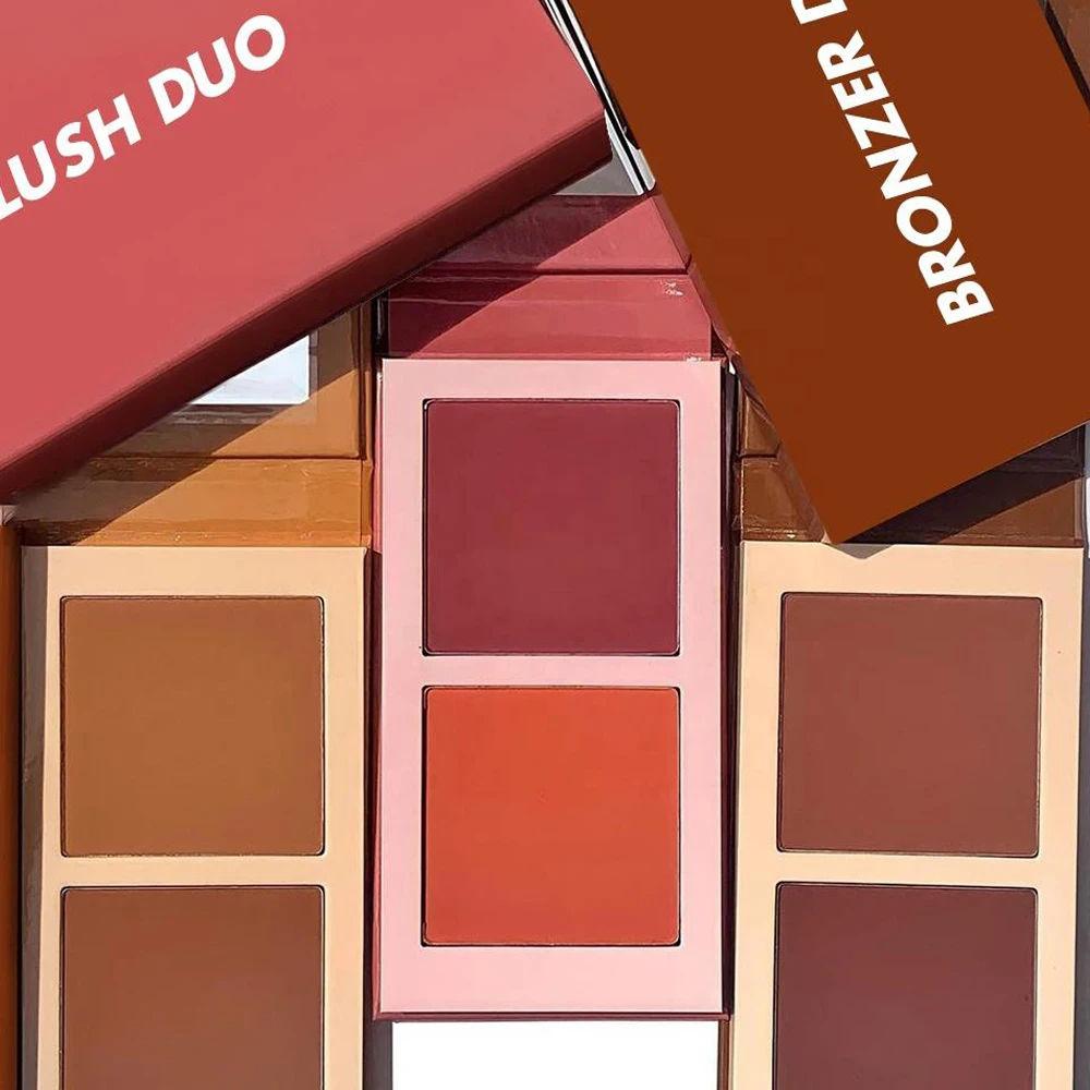 2 Color New Matte Facial Contour Pressed Powder Wholesale Custom Logo Vegan High Pigmented Makeup Blusher Cheek Blush Palette