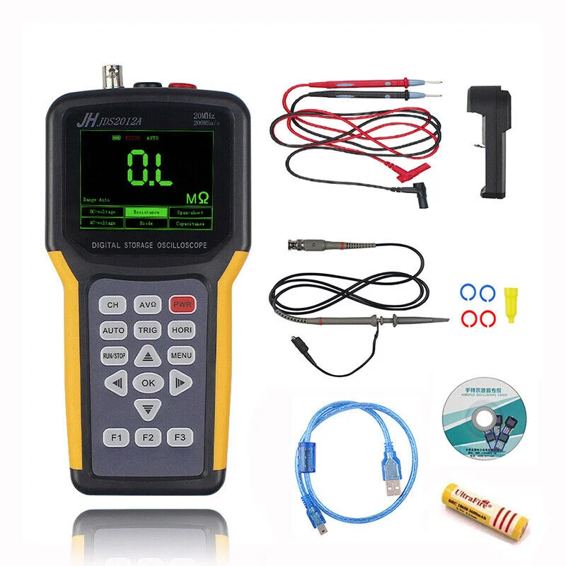 Handheld Oscilloscope Jds2012a Car Repair Maintenance Multimeter 20mhz