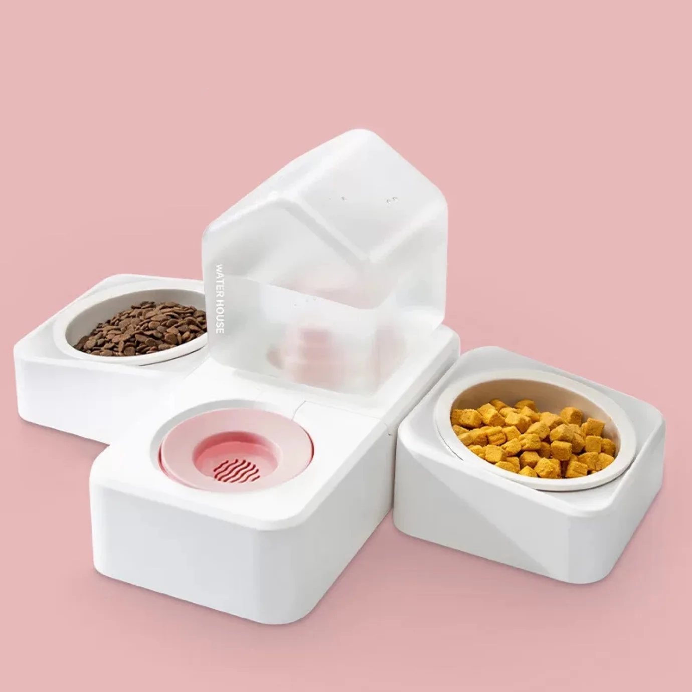 2021 новая керамическая нержавеющая сталь двойная миска для домашних животных собака автоматическая Экологически чистая кормушка набор диспенсеров для воды
