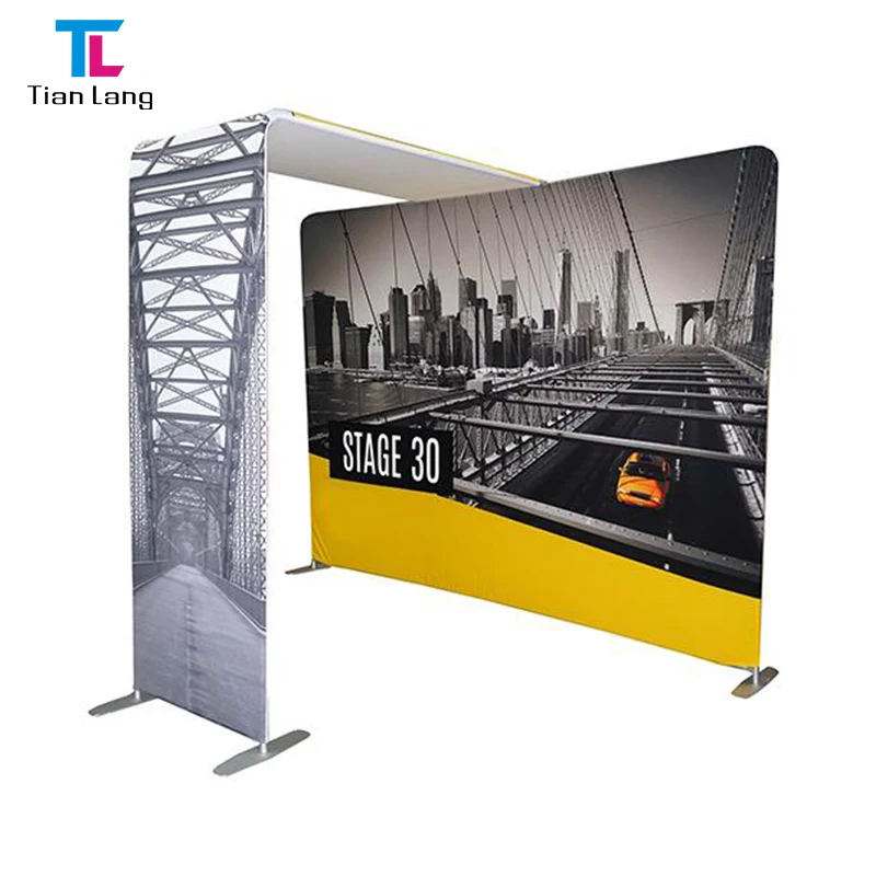 Tian Lang 8x8 ft trade show Tension fabric pop up stand tube backdrop display wall stretch fabric display