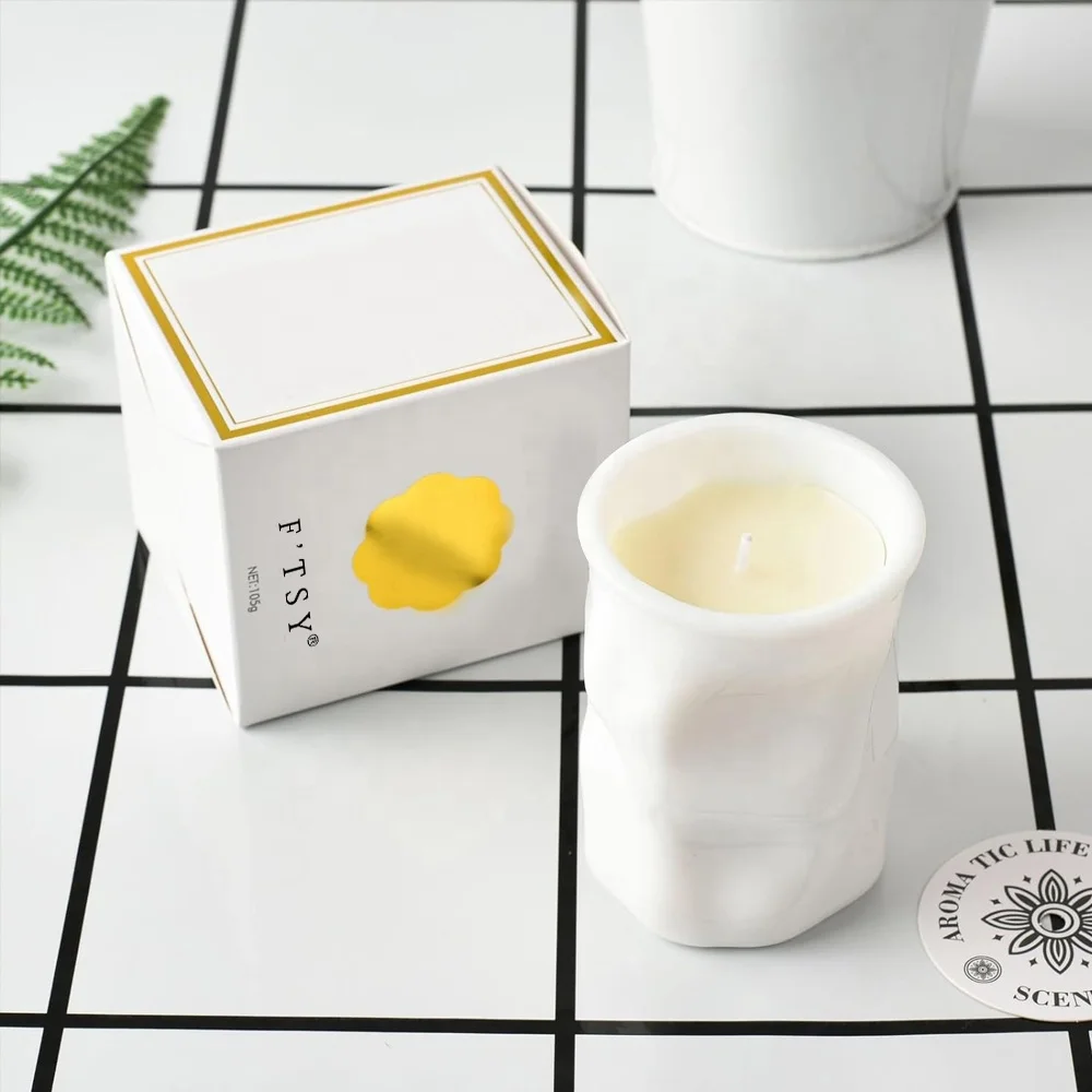 Hot selling Home Use Ceramics Bottle Customize Color Aromatherapy Wax Handmade Scented Candle Set