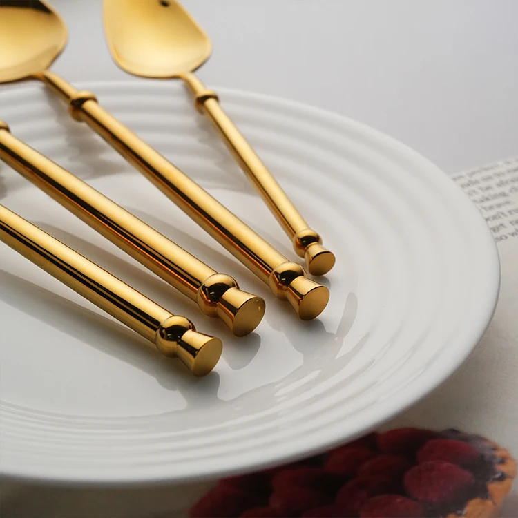 2024 Popular Royal 304 Stainless Steel Wedding Cutlery Set Dishwasher Safe Gold Classic Flatware Sets