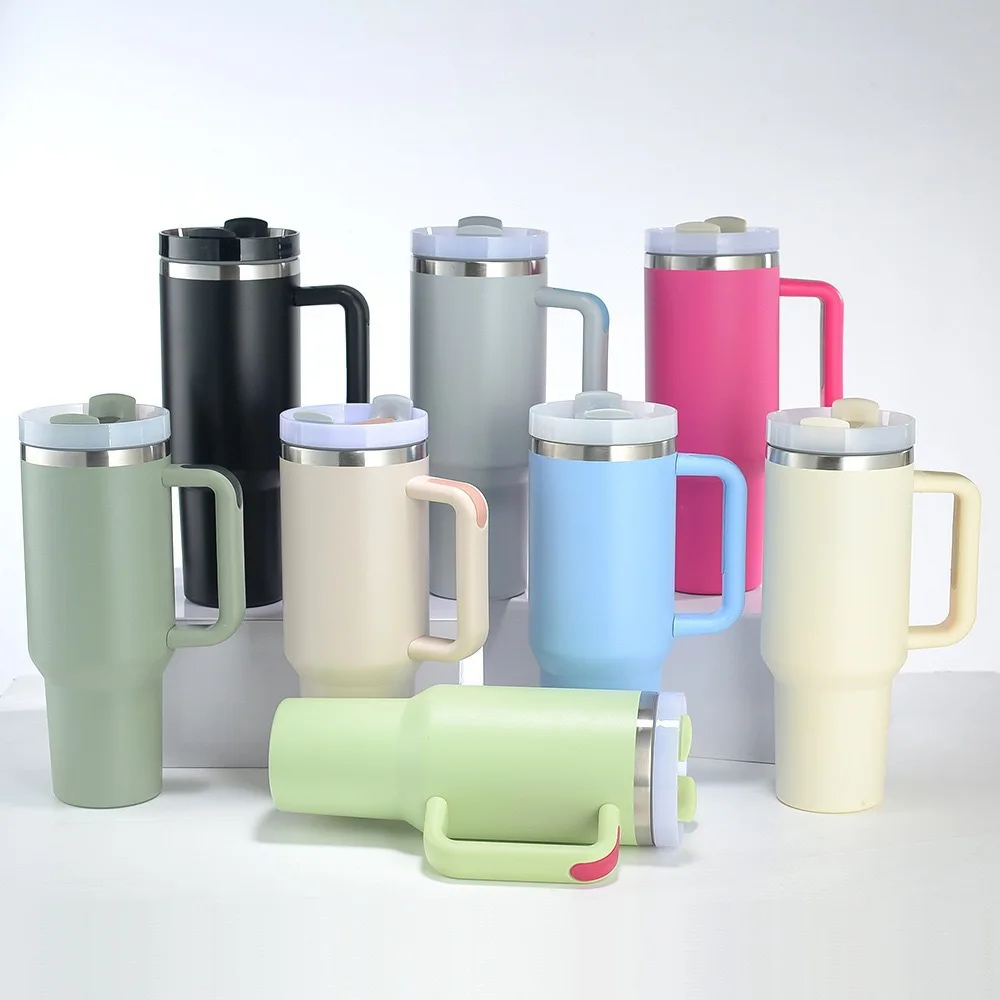 Wholesale Custom color stainless steel vacuum straw cup insulated tumbler cup with lid