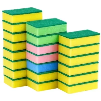 Ningbo Dooso High Density Emery Colorful Scouring Pad Sponge For Wash Dishes Dishwashing Stain Removal Kitchen Cleaning Products