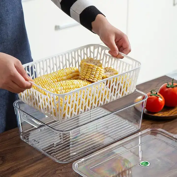 Пластиковые фруктовые овощи для хранения кухонных контейнеров